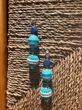 Boho Turquoise Statement Beaded Earrings – Lightweight & Eye-Catching